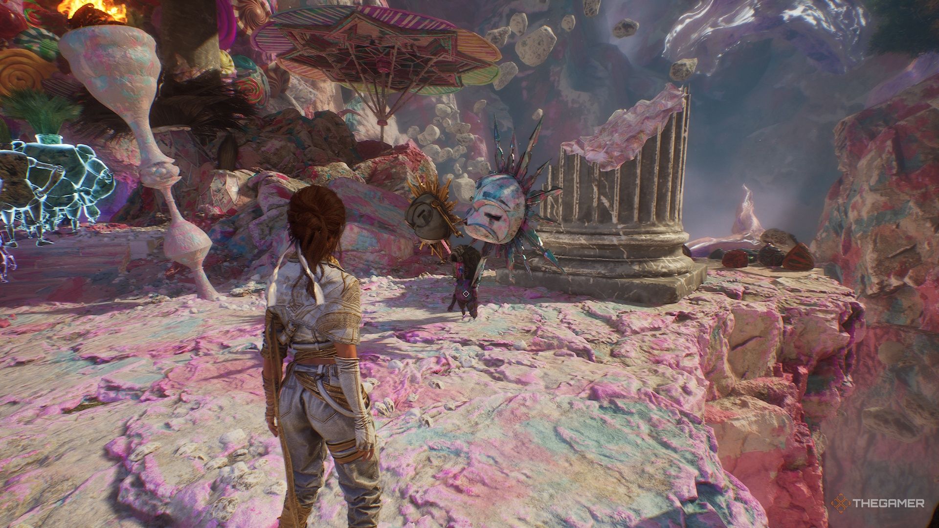 Sciel looking at the very Very Cool Gestral in Clair Obscur Expedition 33.