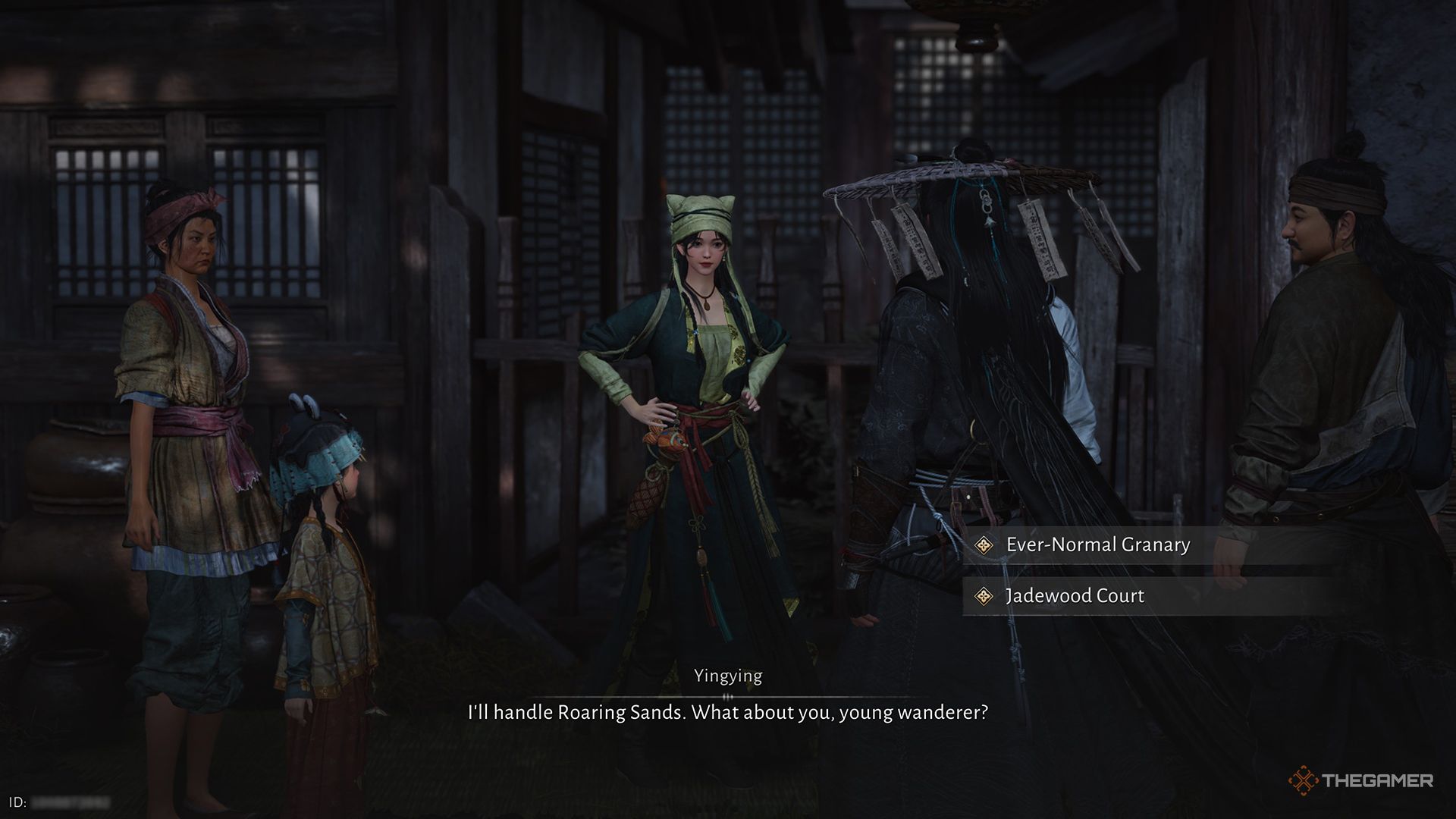 Discussing with Yingying where to sell in Where Winds Meet.