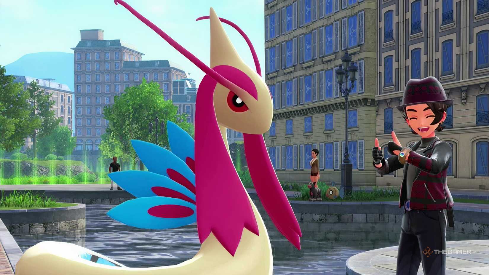 He stood with Milotic after the evolution of Feebas in Pokemon Legends: ZA, which was captured in the Mega Dimension DLC.