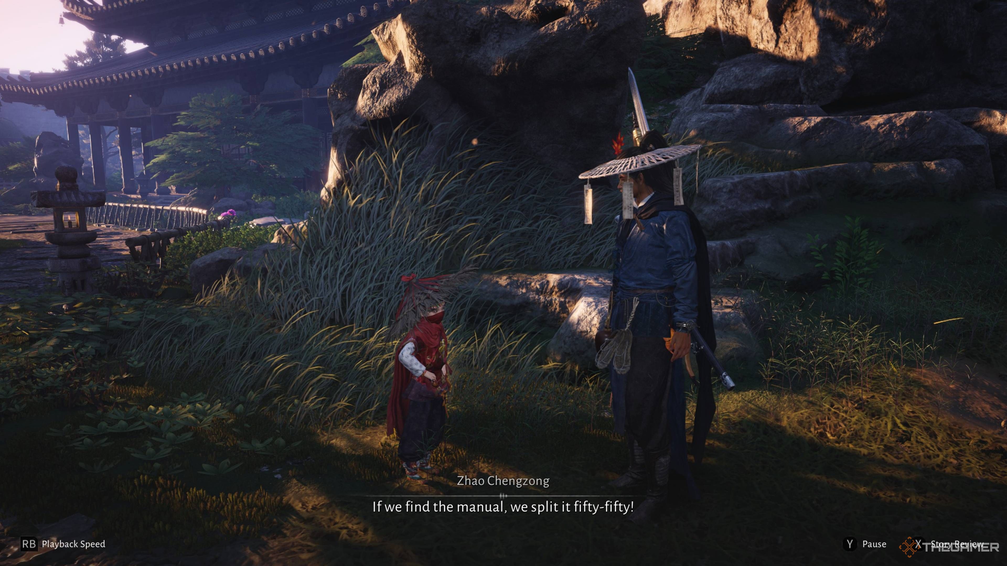 Talking with Zhao about the manual in where winds meet.