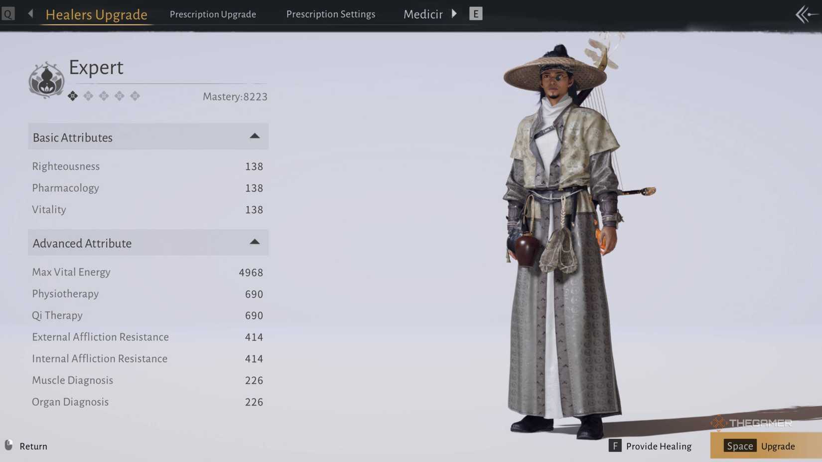 Healer job screen where the wind meets.