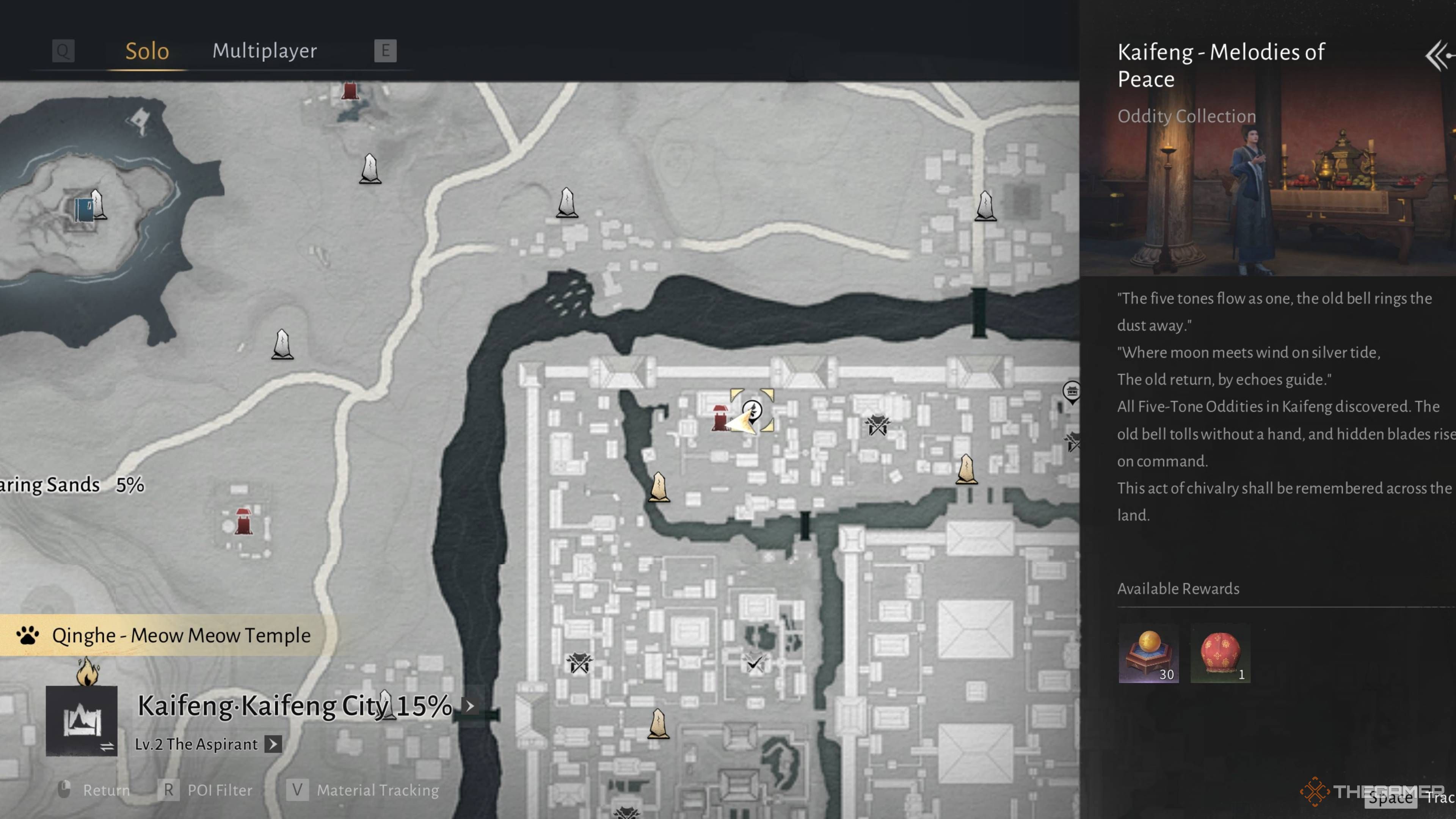 The Kaifeng melodies of peace on the map in where winds meet.