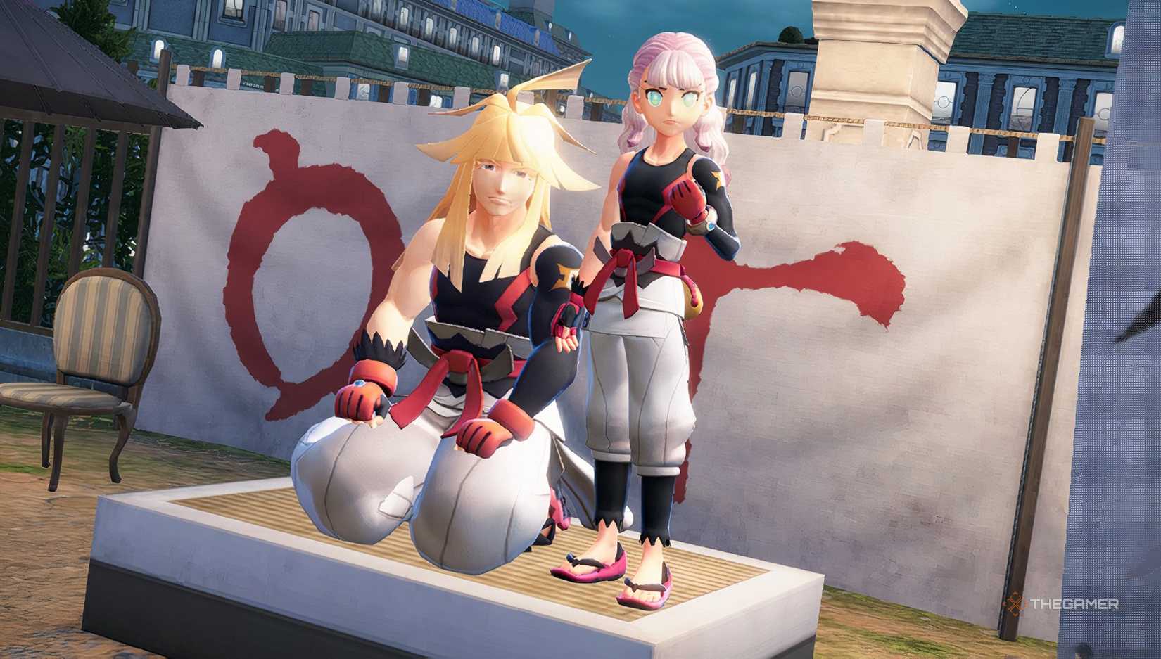 Trainer and Ivor posed together in Pokemon Legends_ ZA