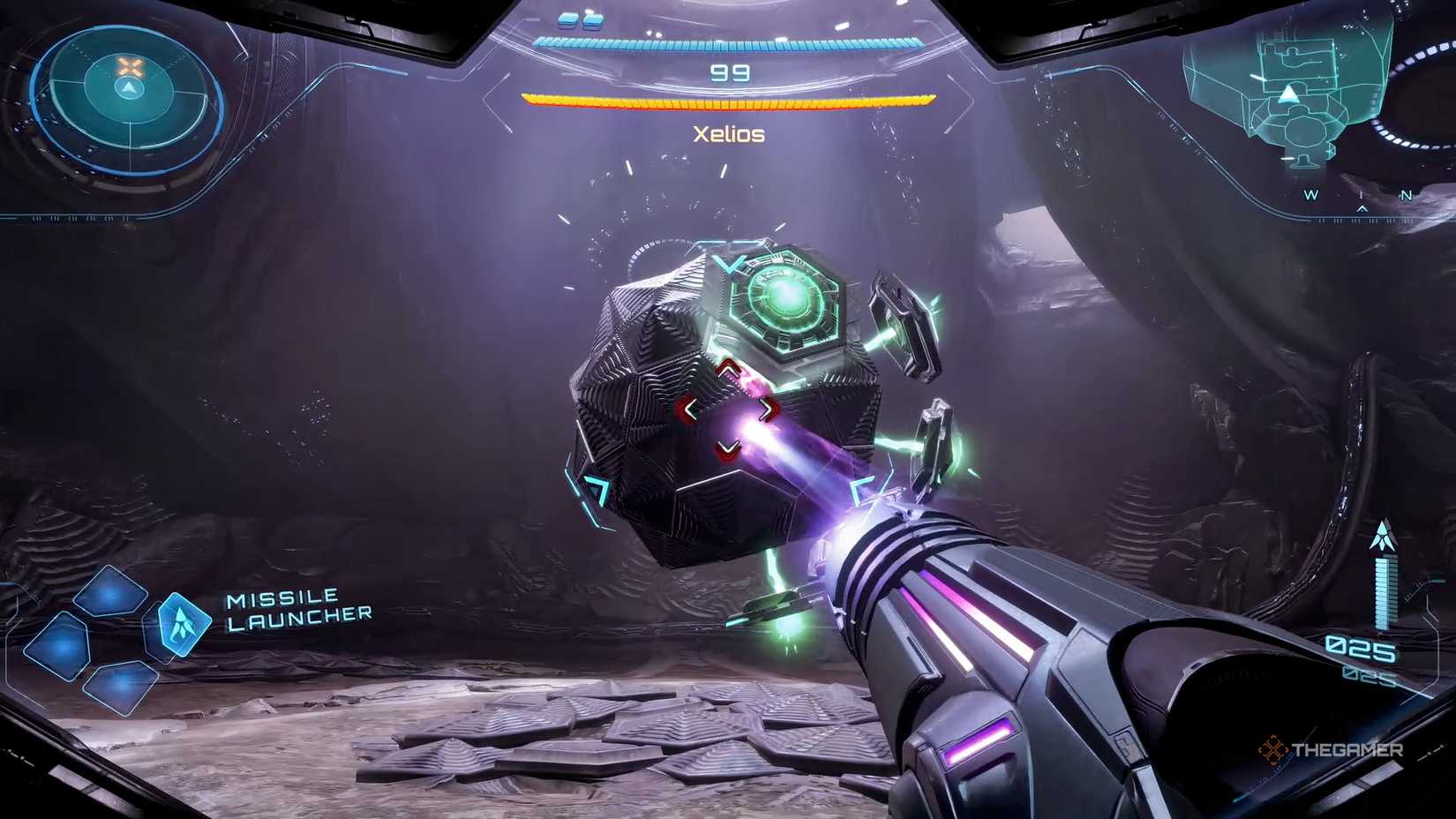 Xelios begins attacking Samus Aran and rearranging her tiles in Metroid Prime 4. 