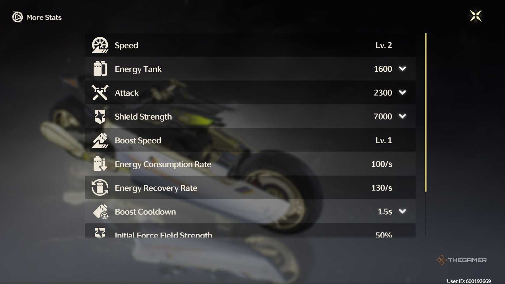 Wuthering Waves Expedition Motorcycle Stats.