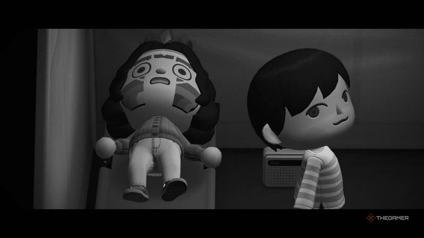 Two black and white players crossing new horizons for animals.