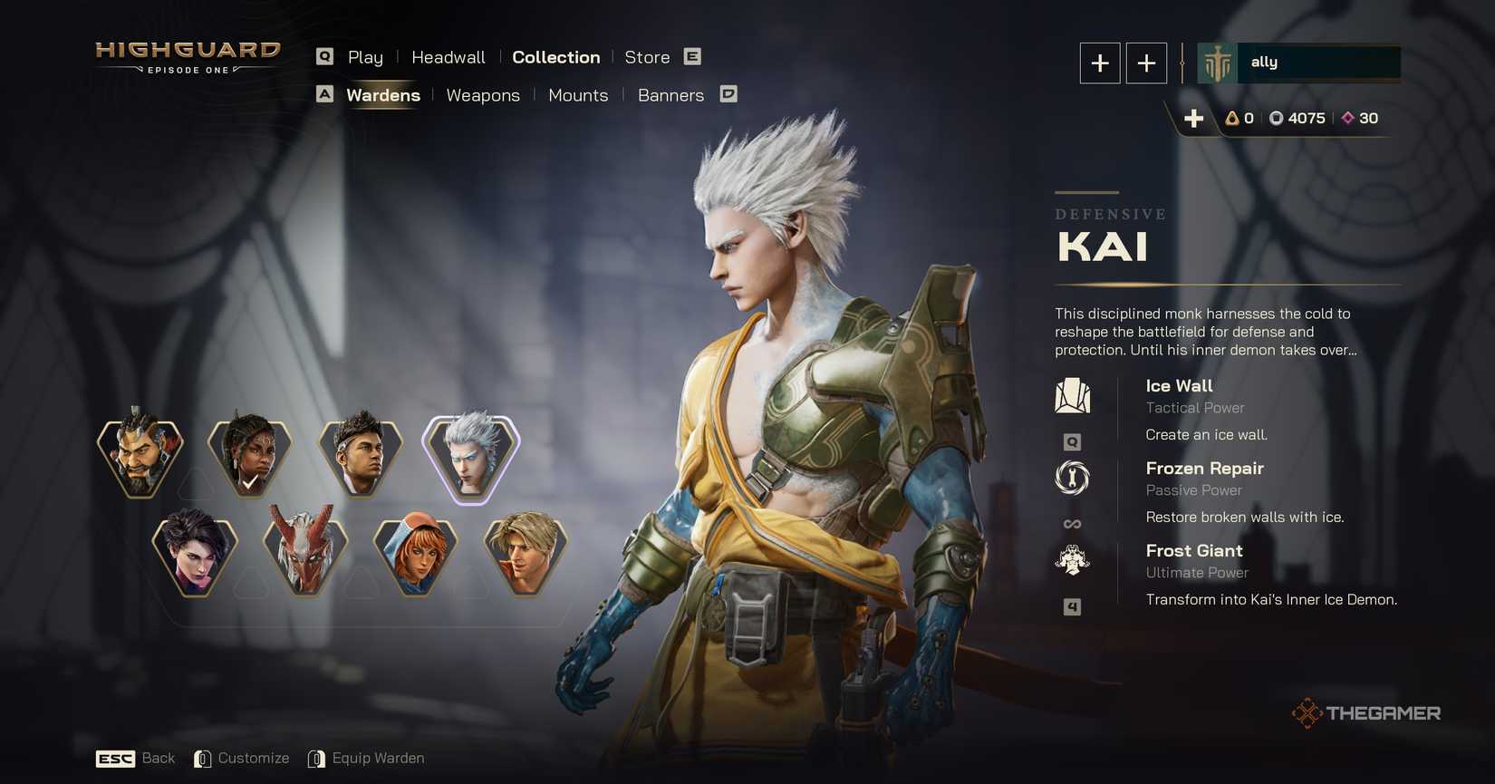 Kai in the character selection screen in Highguard.