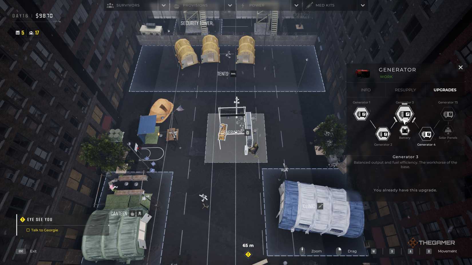 A player getting the best base upgrades in Quarantine Zone: The Last Check.