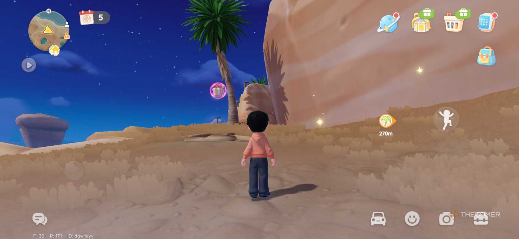 A pink bubble shooting into the air in Heartopia.