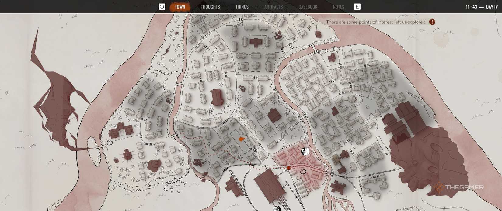 A village map showing the infected and riot zones in Pathologic 3.