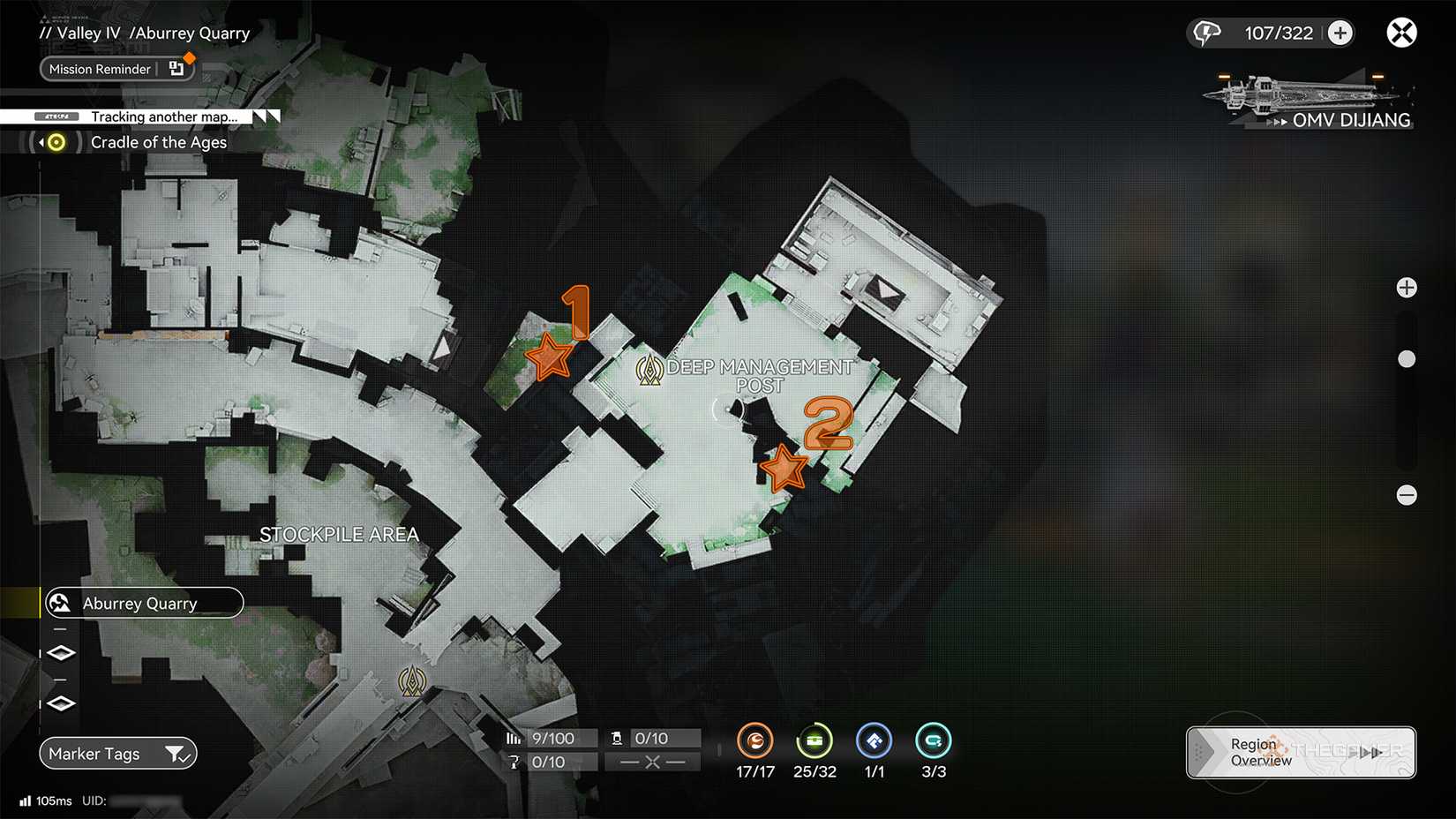 Aurylene location in Aburrey Quarry - Deep Management Post in Arknights: Endfield.