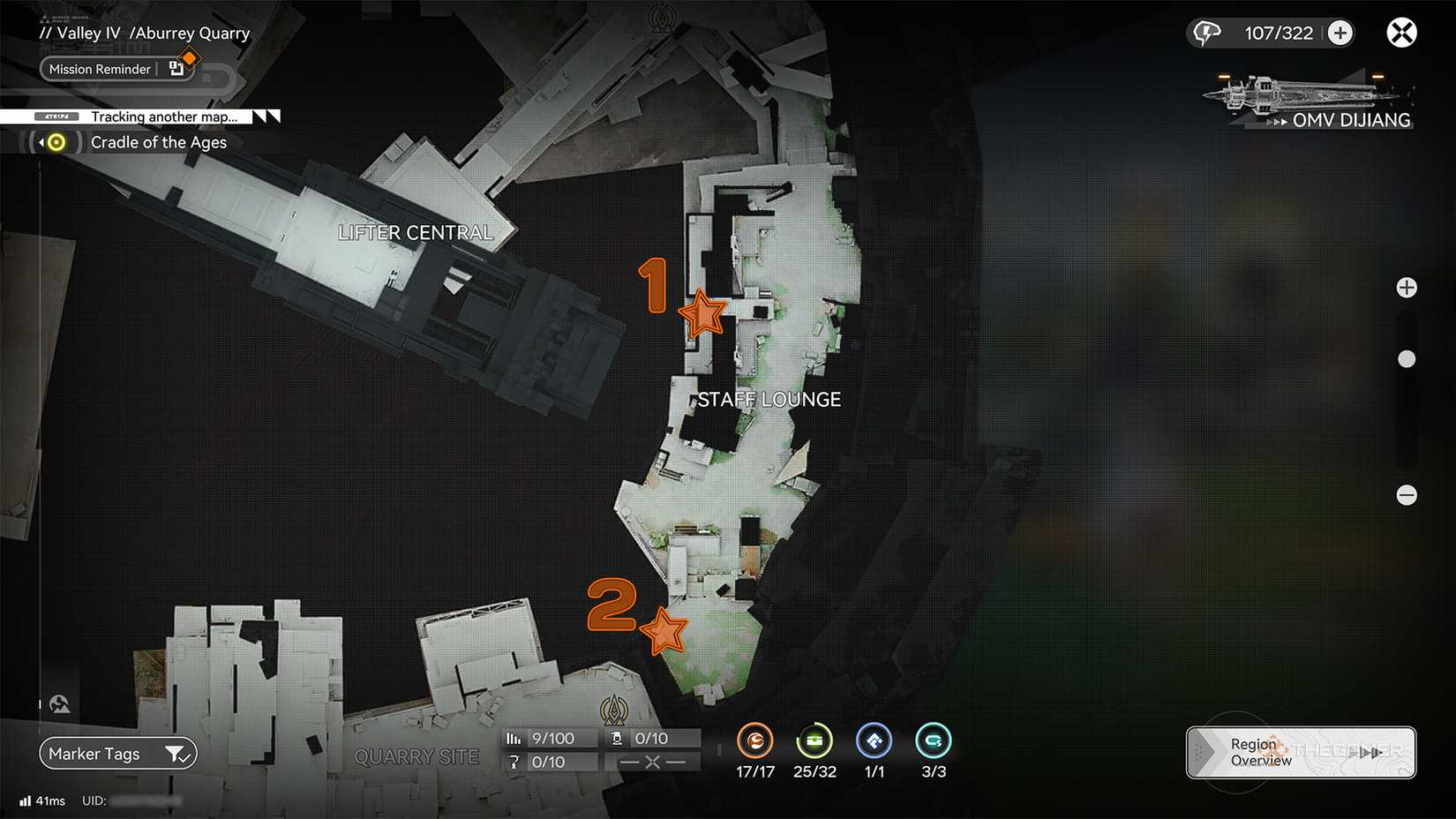 Aurylene location at Aburrey Quarry - Staff Lounge in Arknights: Endfield.