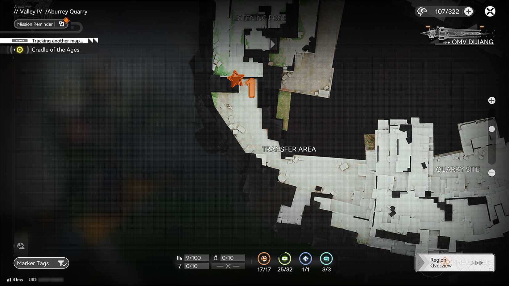 Aurylene location in Aburrey Quarry - Transit area in Arknights: Endfield.