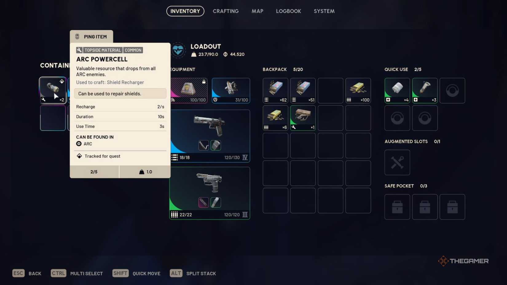 Arc Raiders Arc Powercell in the inventory.