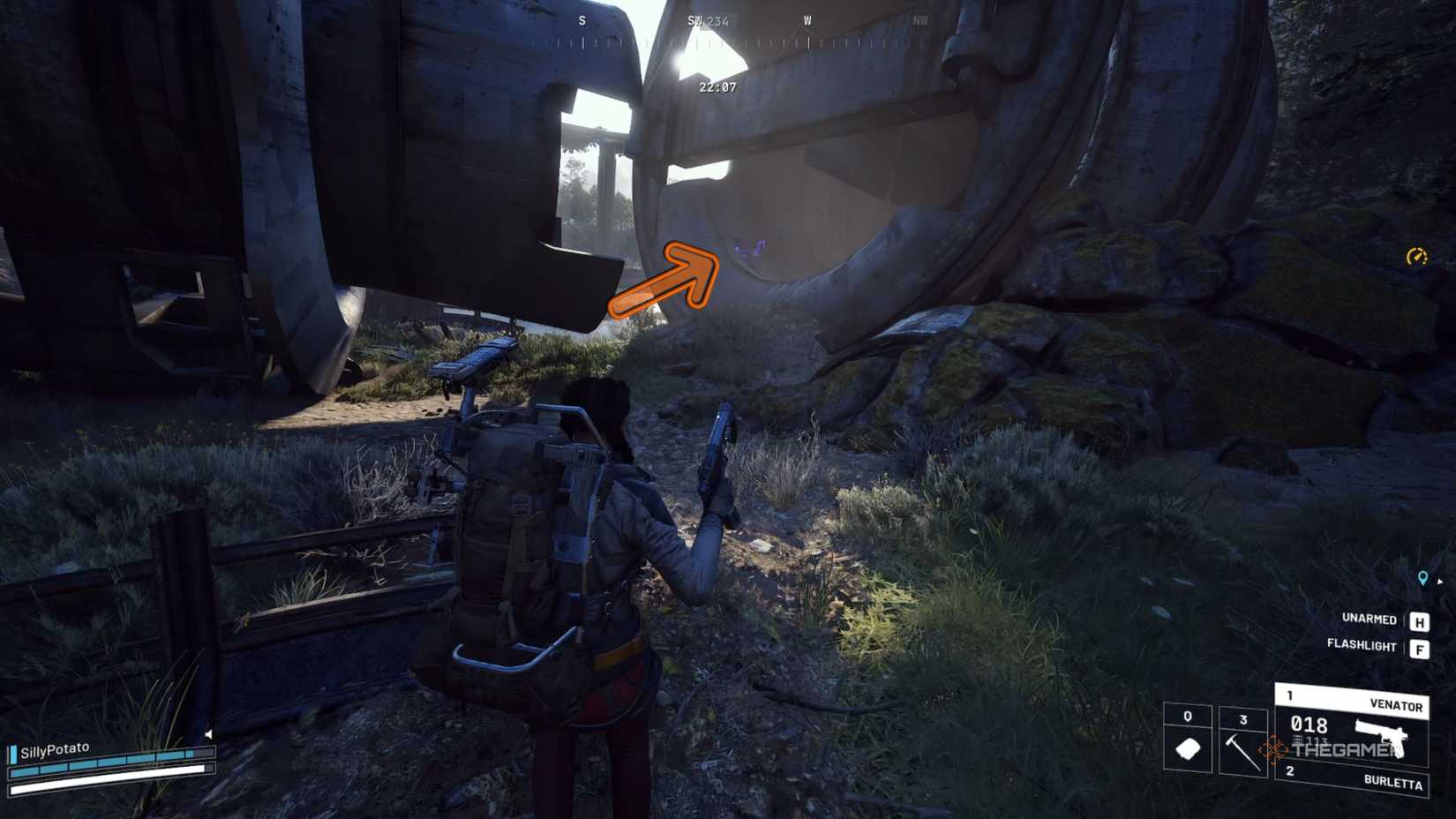 Arc Raiders first interaction in Arc Deforester to loot it.