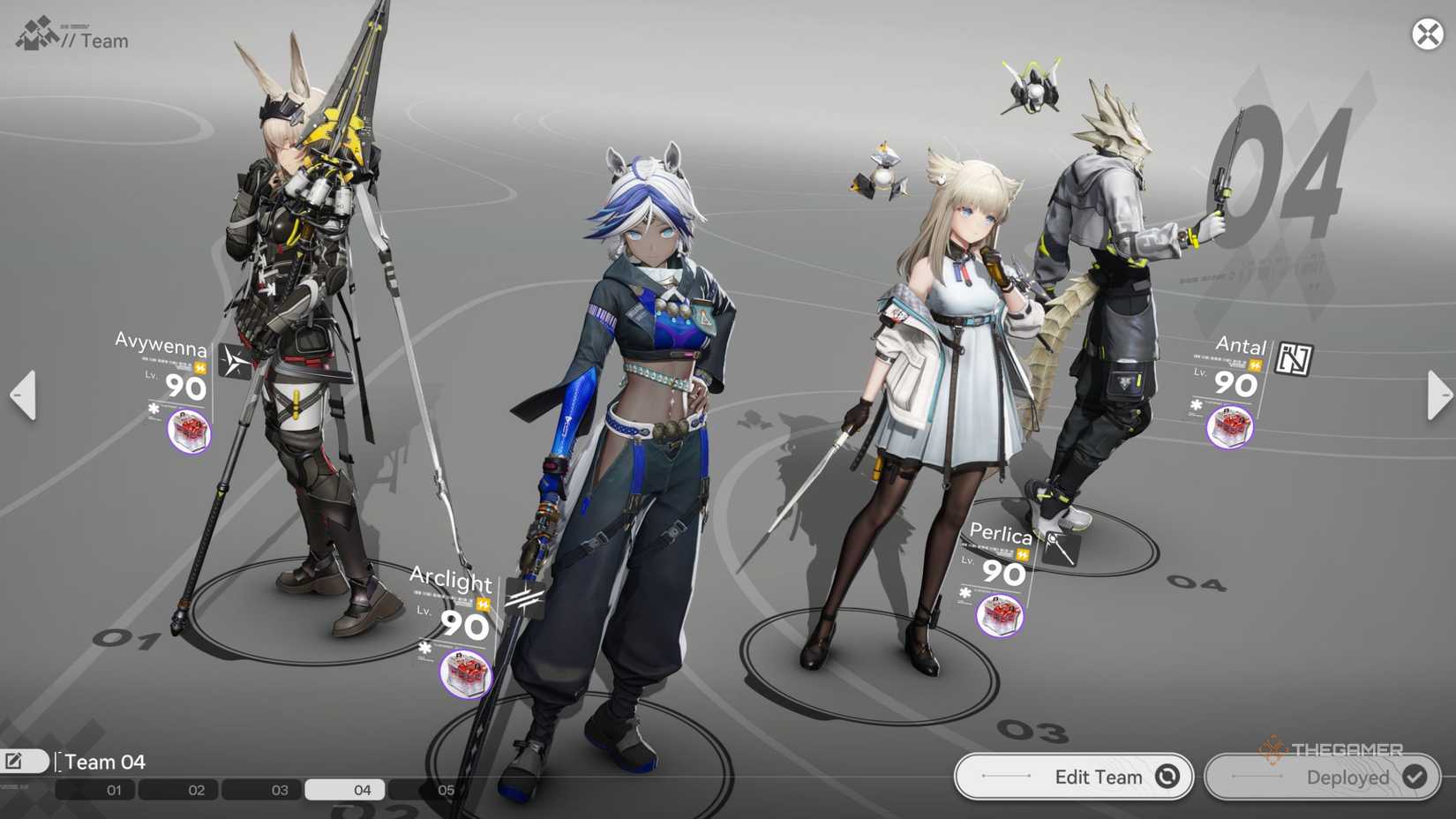 Arknights Endfield full team with Avywenna, Arclight, Perlica, Antal.