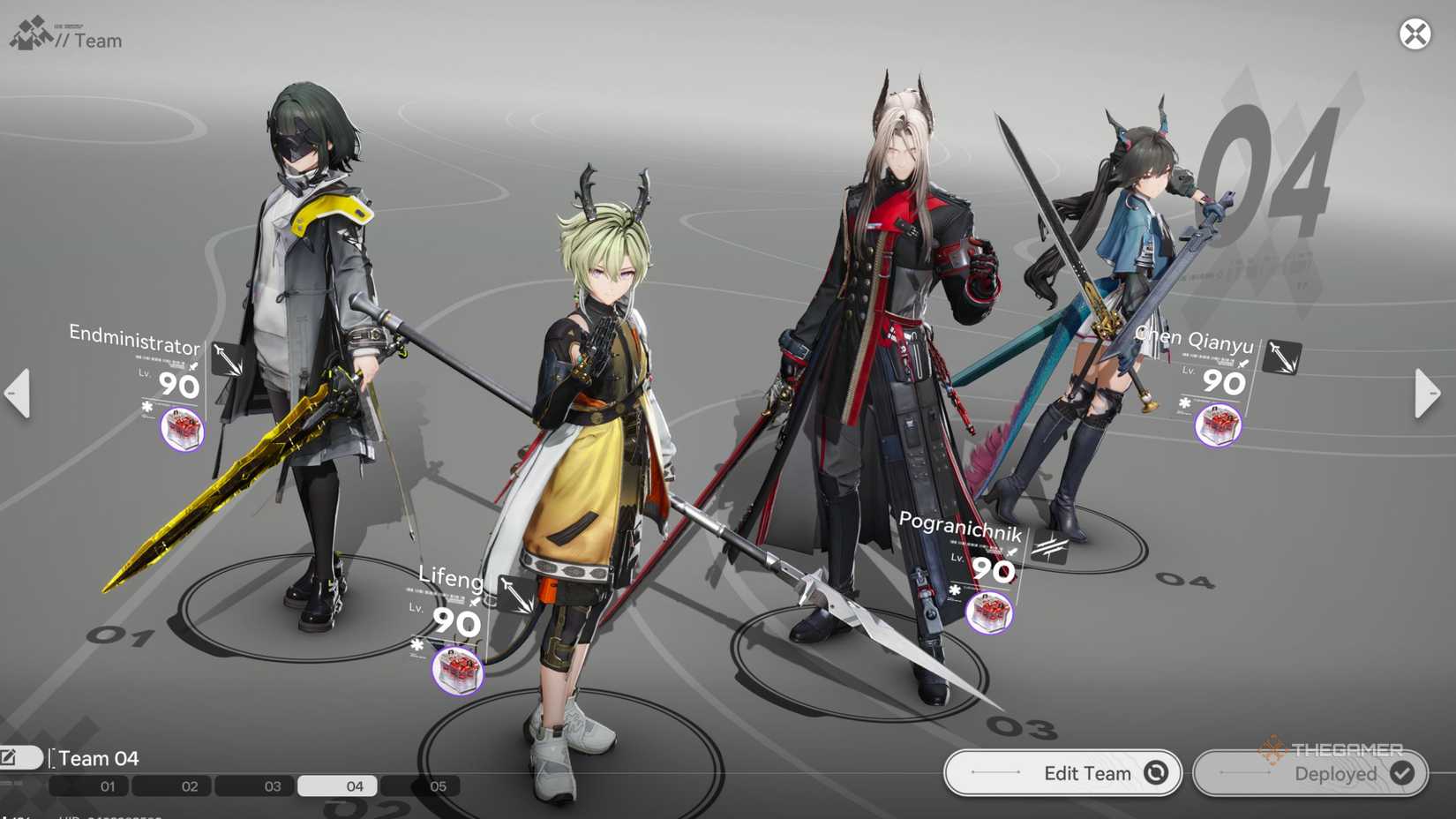 Arknights Endfield full team with Endministrator, Lifeng, Pogranichnik, Chen Qianyu.