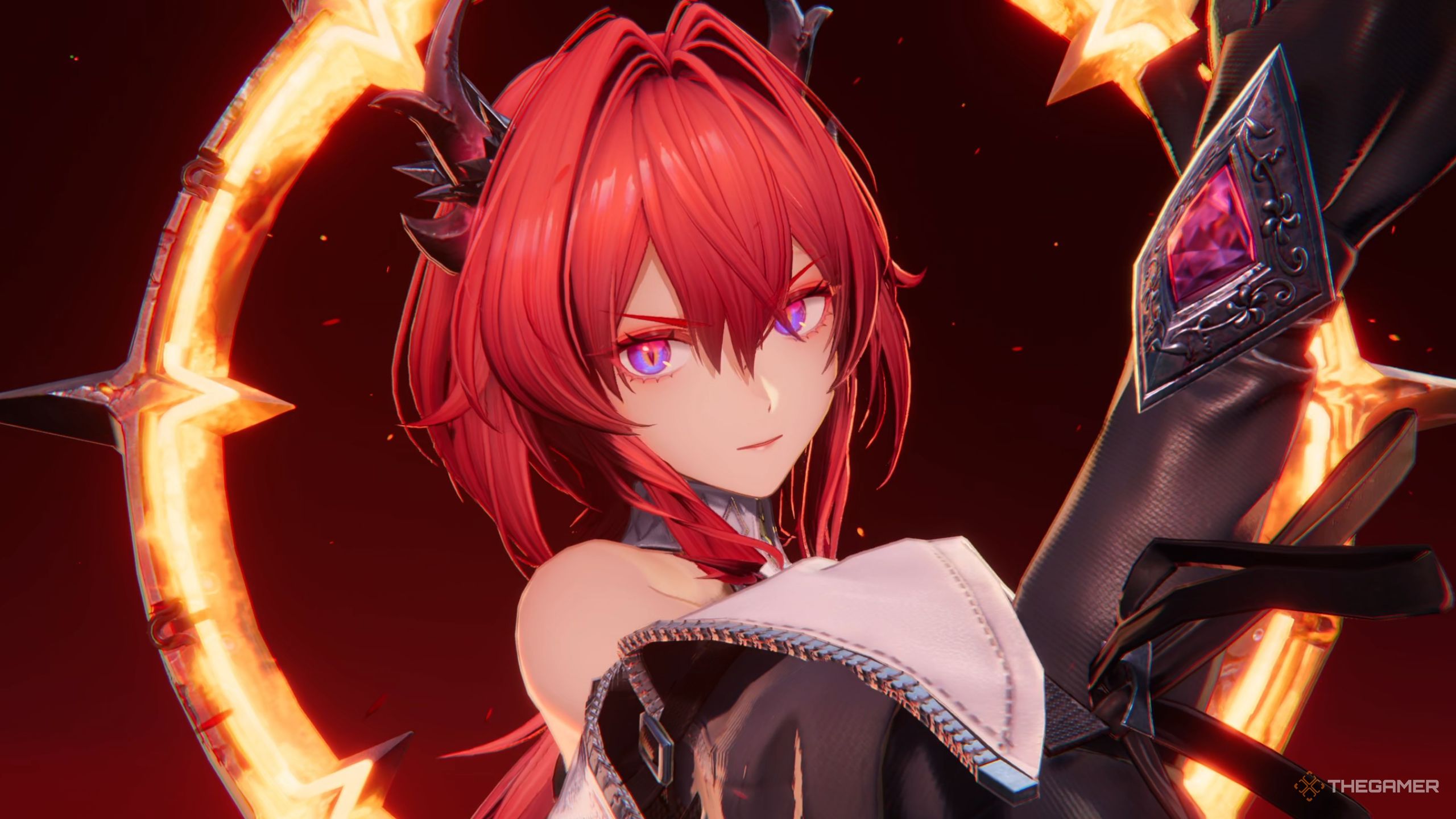 Close-up of Arknights Endfield Laevatain in the finale.