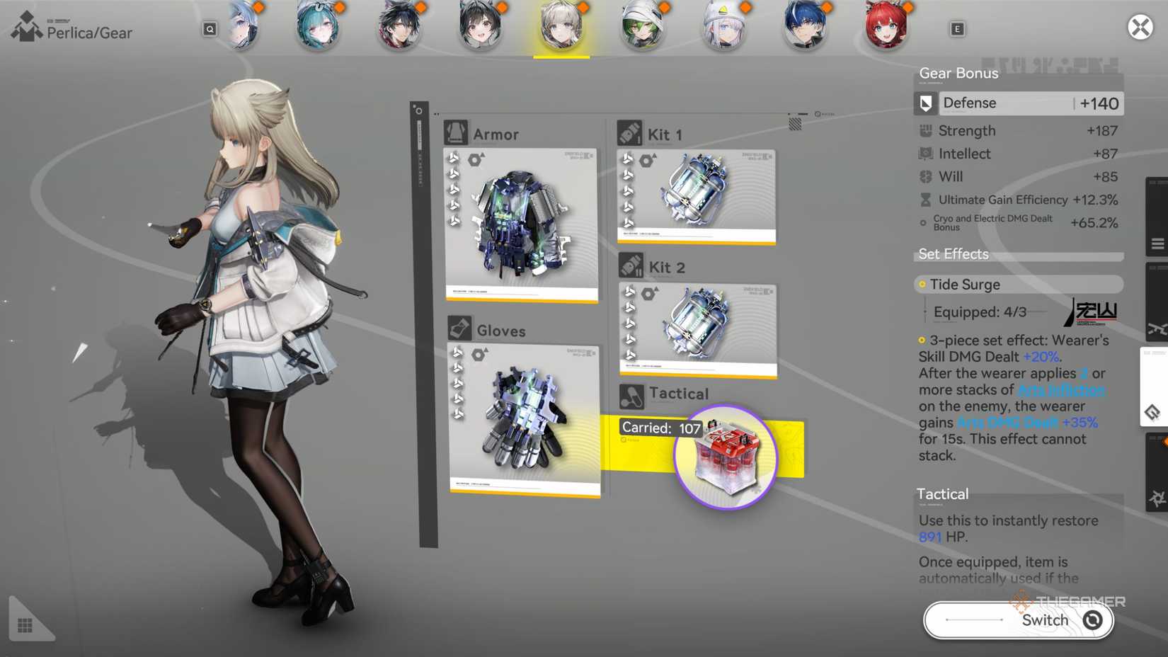 Arknights Endfield Perlica device screen.