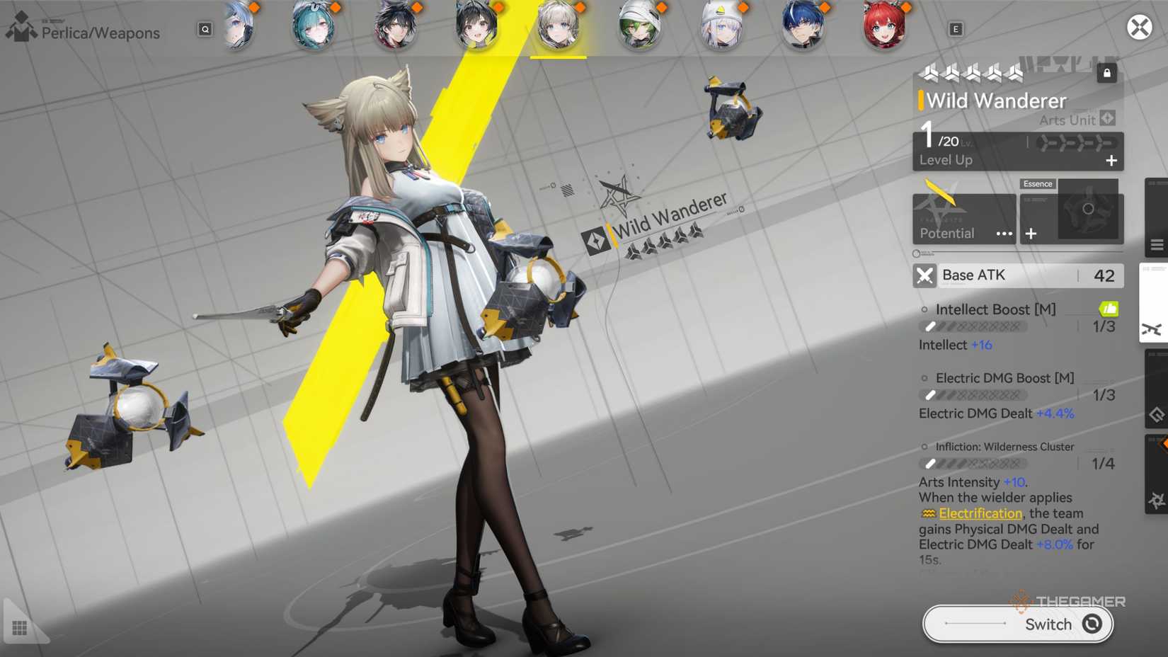 Arknights Endfield Perlica weapon screen with Wild Wanderer.