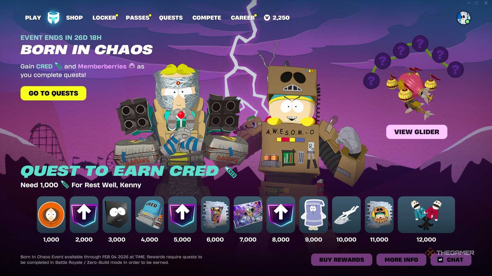Born in Chaos will hand out rewards in Fortnite.