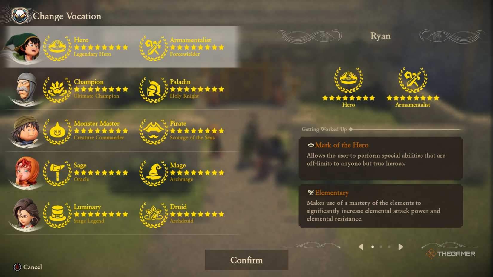 Change professions in Dragon Quest 7 Reimagined, with all party members in endgame builds.