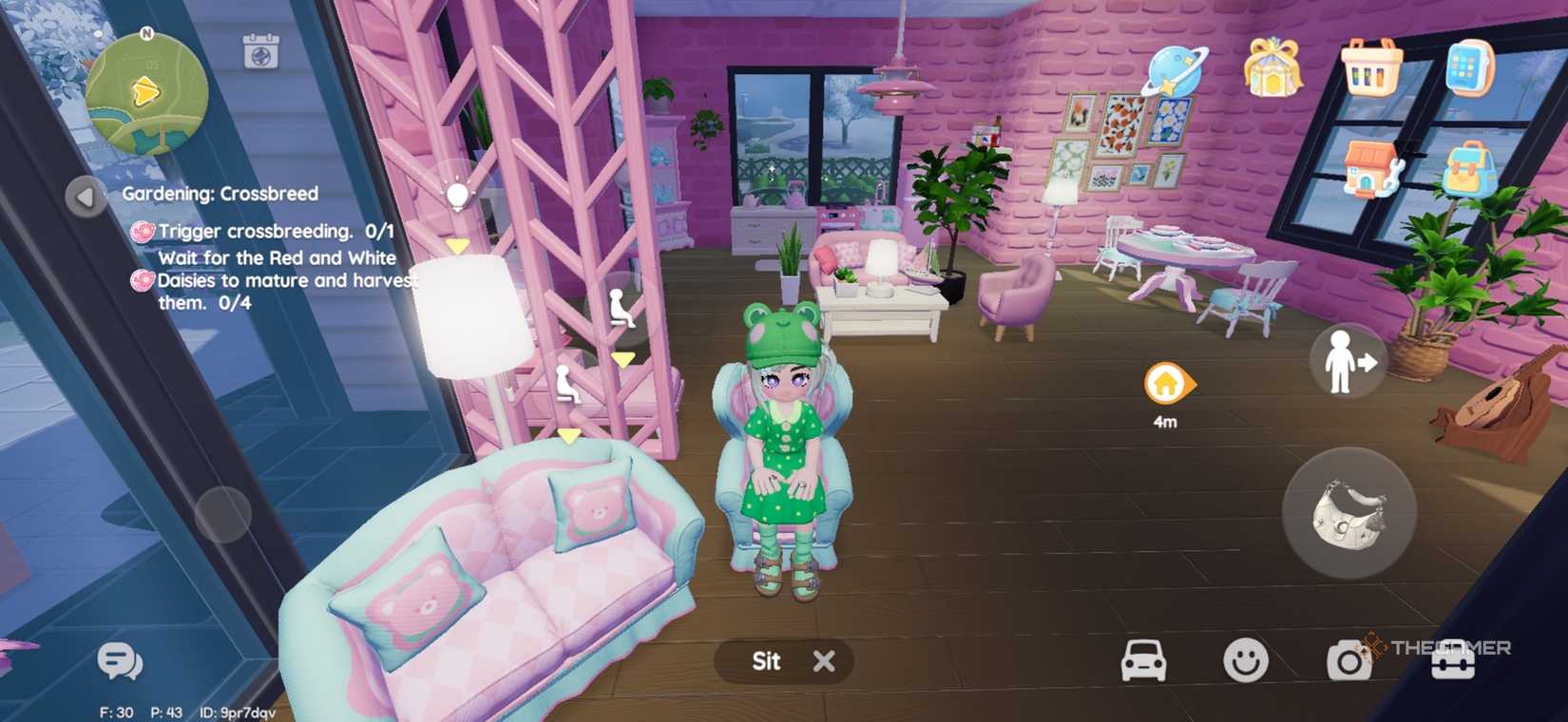 Character sitting in a chair in Heartopia.
