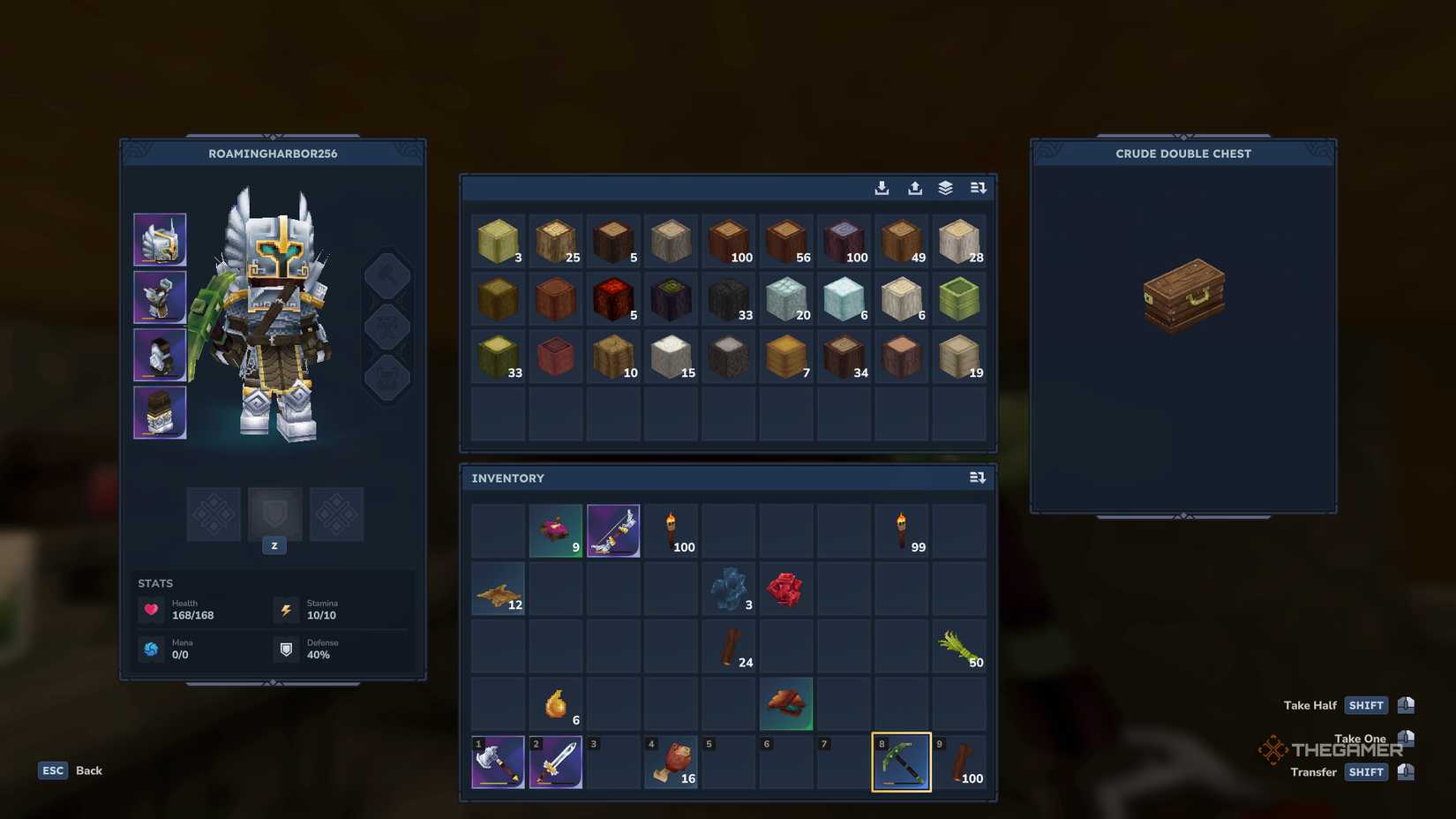 Chest filled with various logs in Hytale.