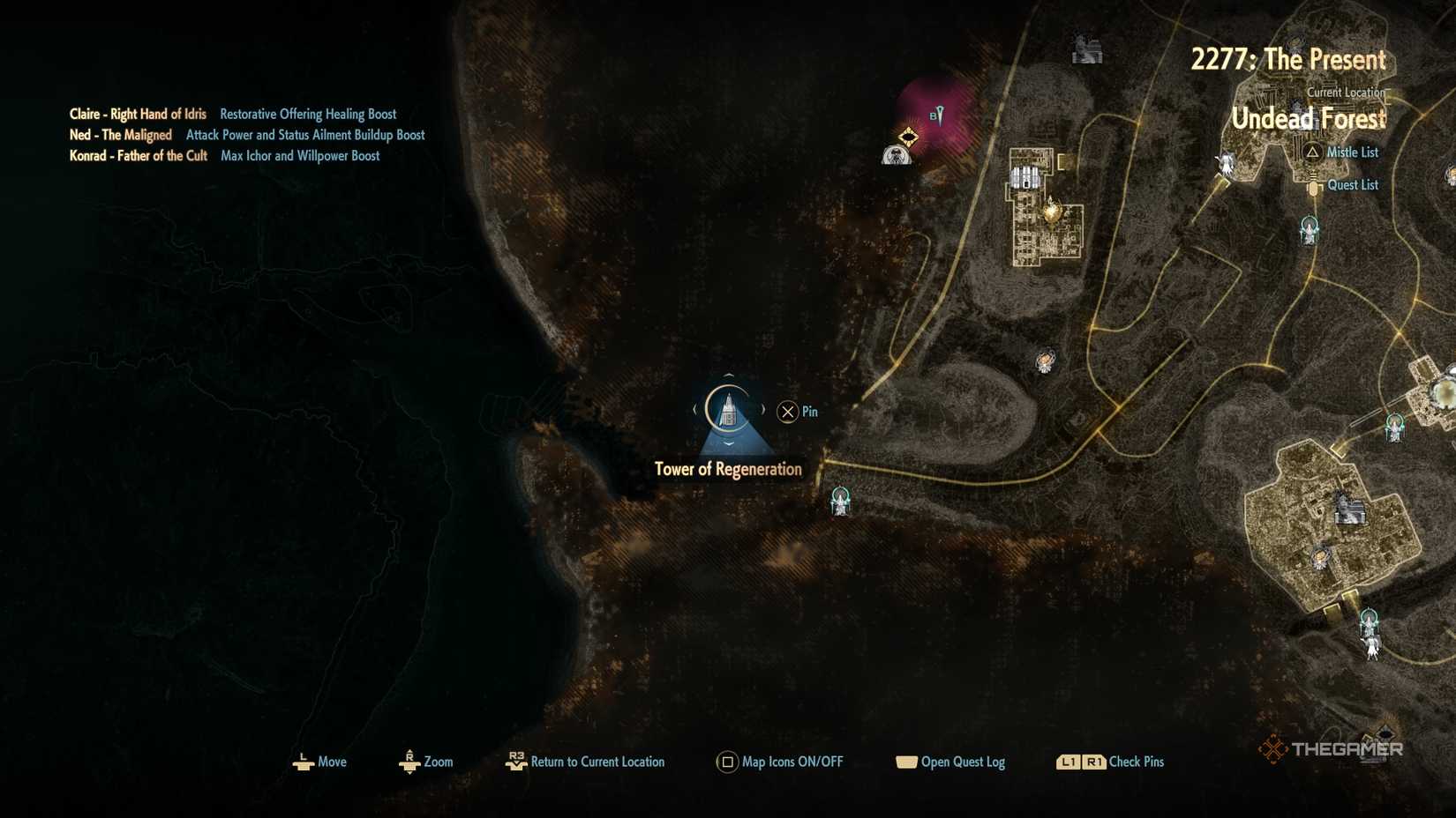 CODE VEIN 2 Undead Forest Golden Blood Bead Location Map #1.