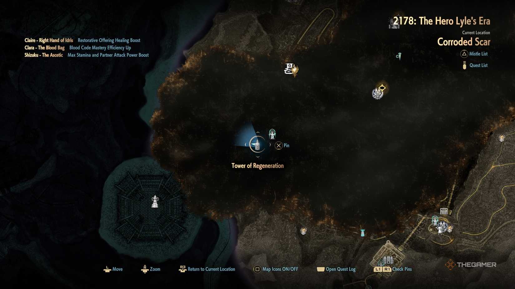 CODE VEIN 2 Corroded Scar Golden Blood Bead Location Map #1.