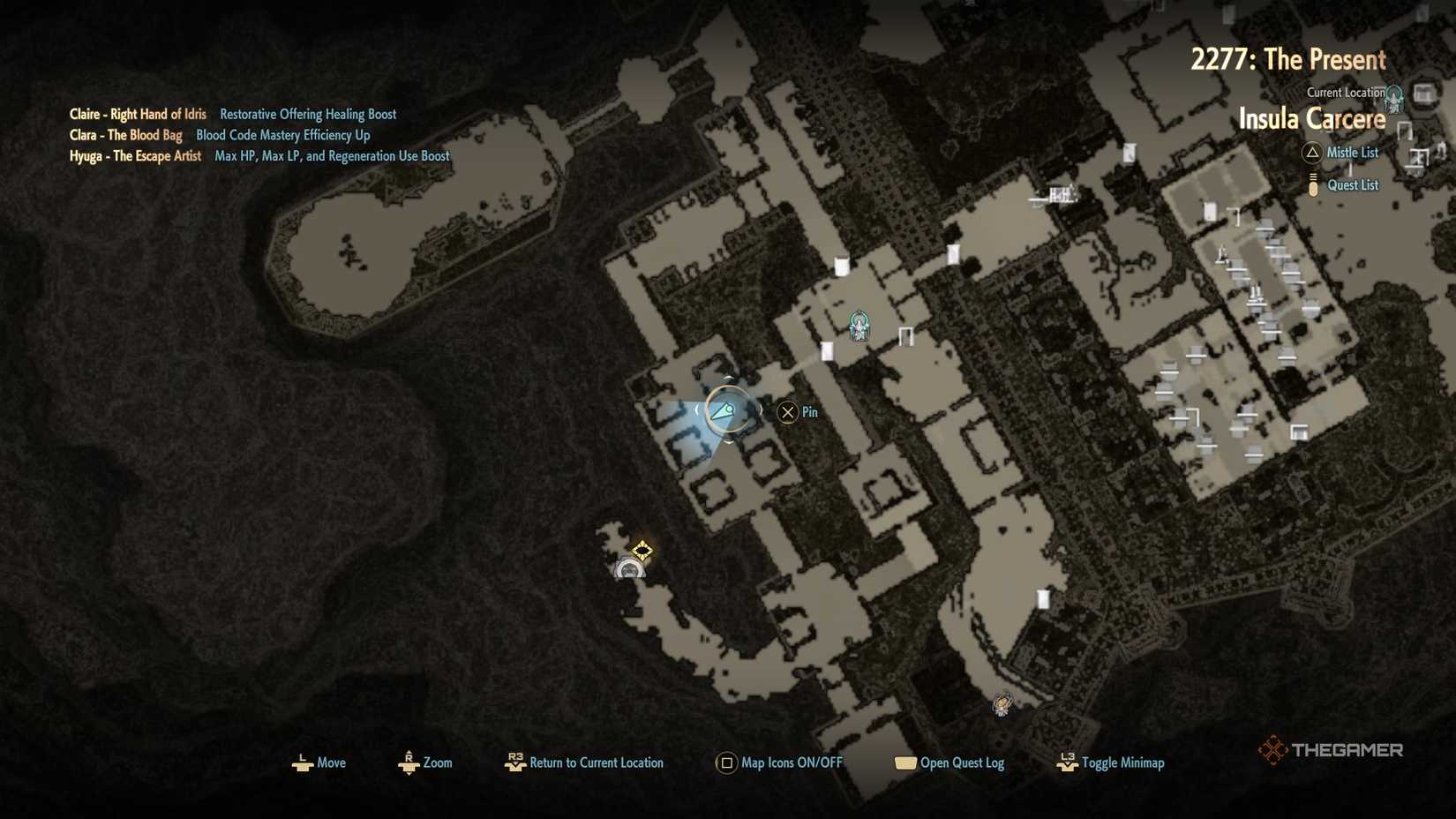 CODE VEIN 2 Insula Carcere Golden Blood Bead Location Map #1.