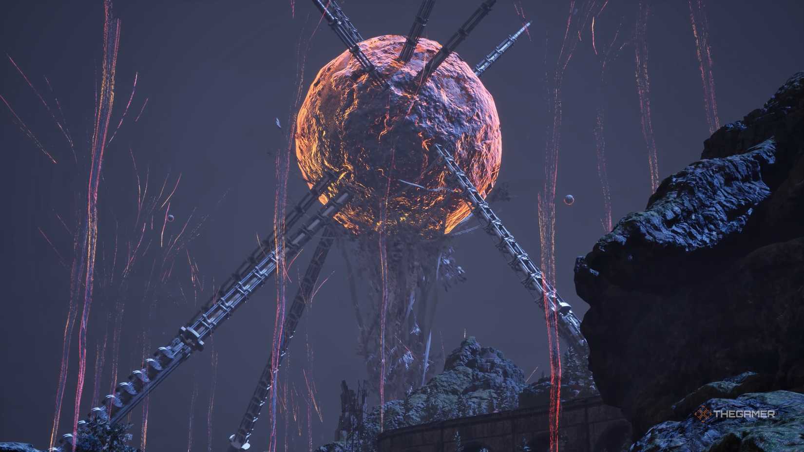 Luna Rapacis pierced by massive spikes in Code Vein 2.