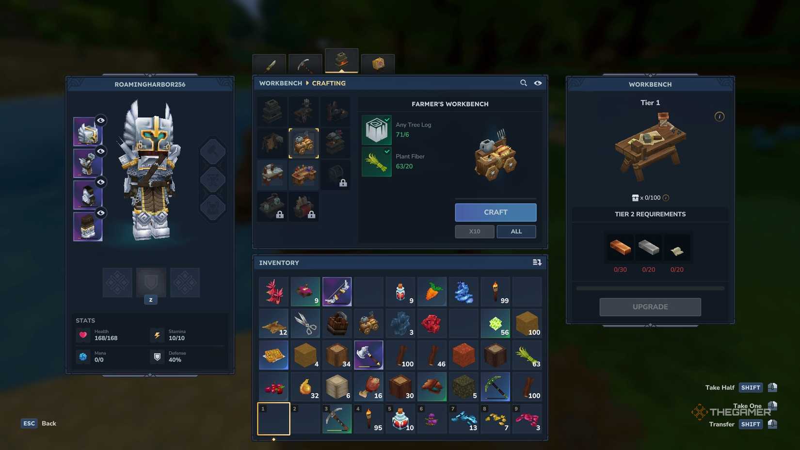 Crafting a Farmer's Workbench in Hytale.