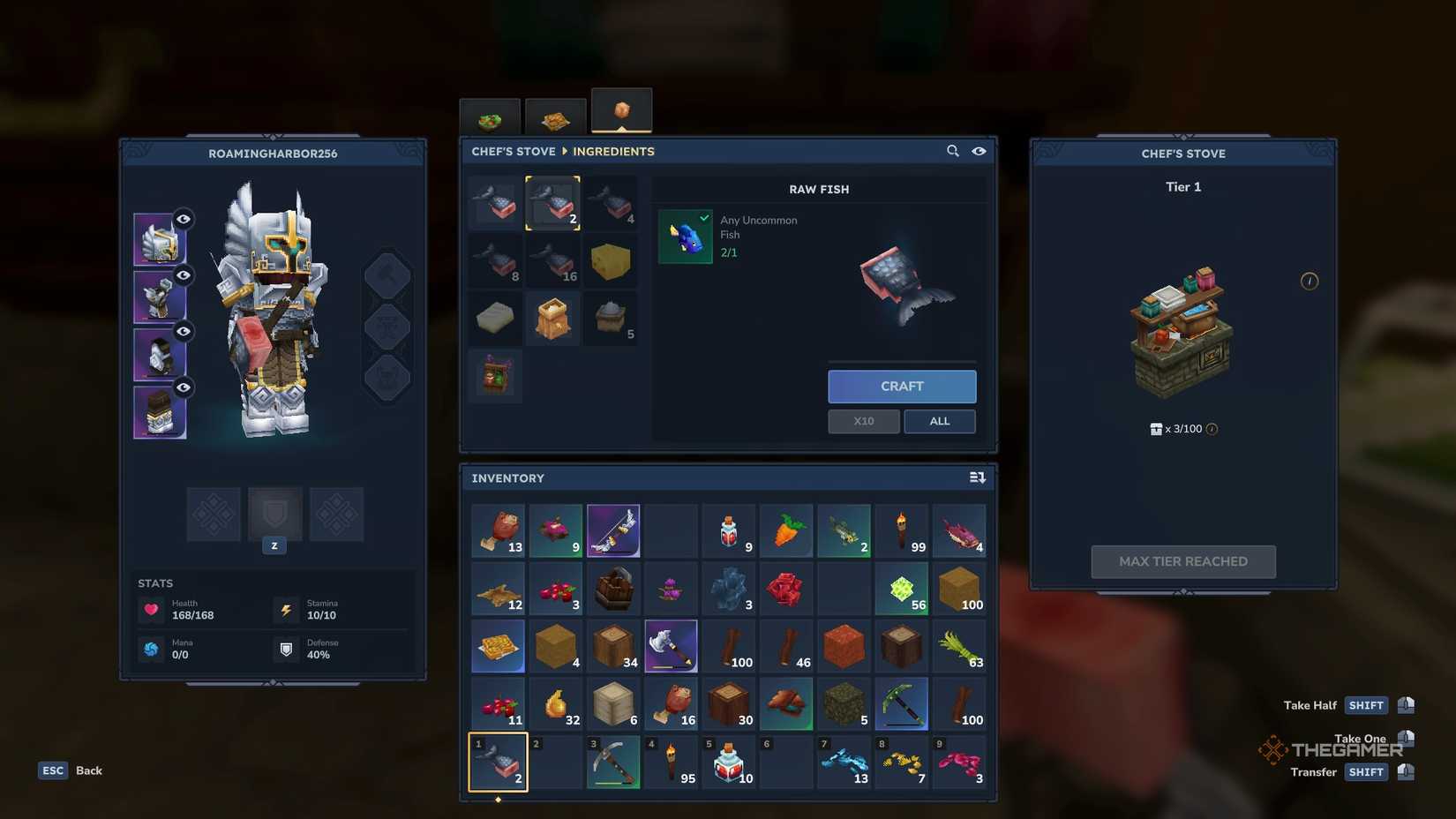 Create raw fish in a chef's stove in Hytale.