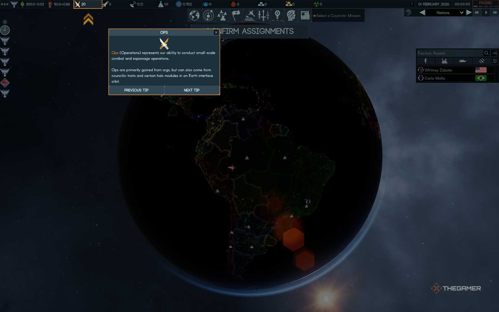 Explanation of operations in the tutorial mission in Terra Invicta.