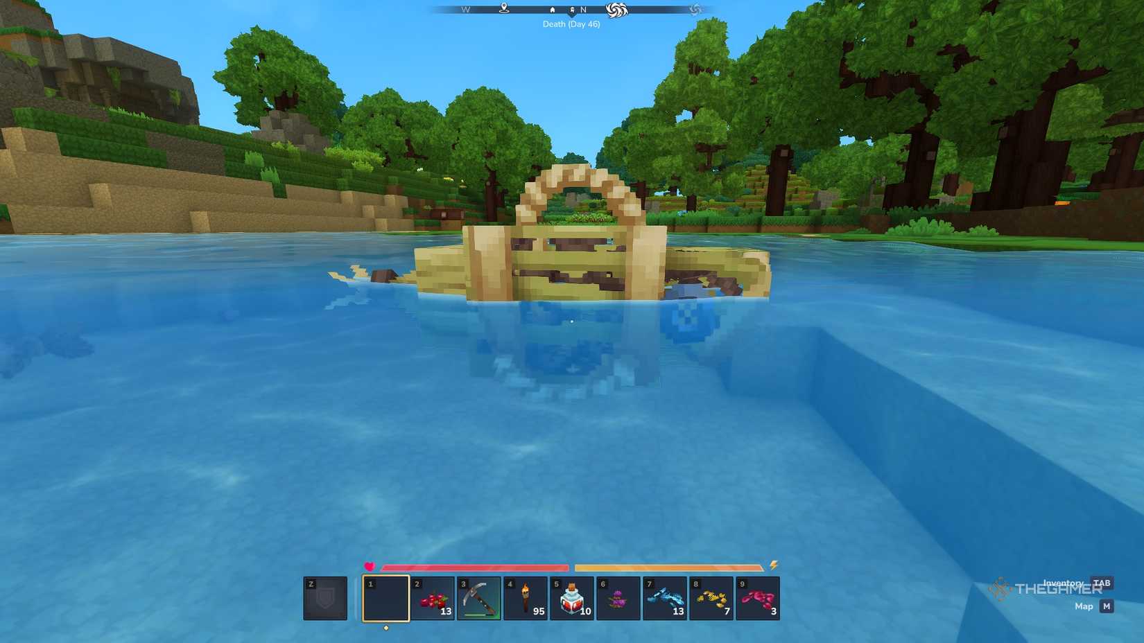 Fishing trap in the water in Hytale.