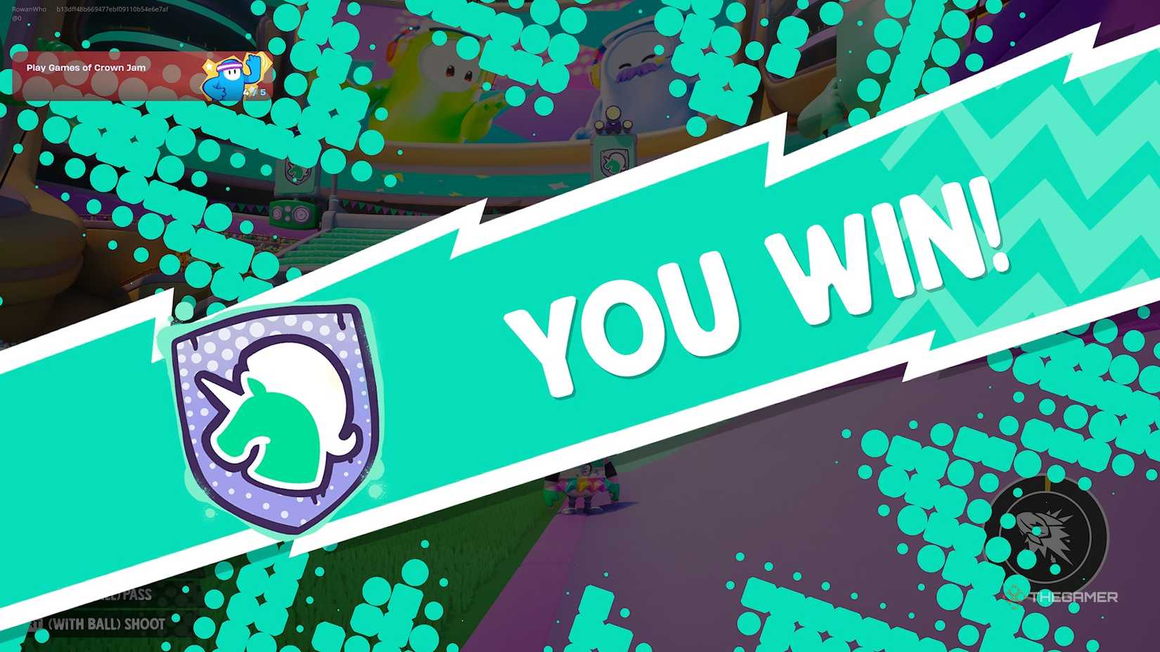 Fortnite Fall Guys Crown Jam winner screen.