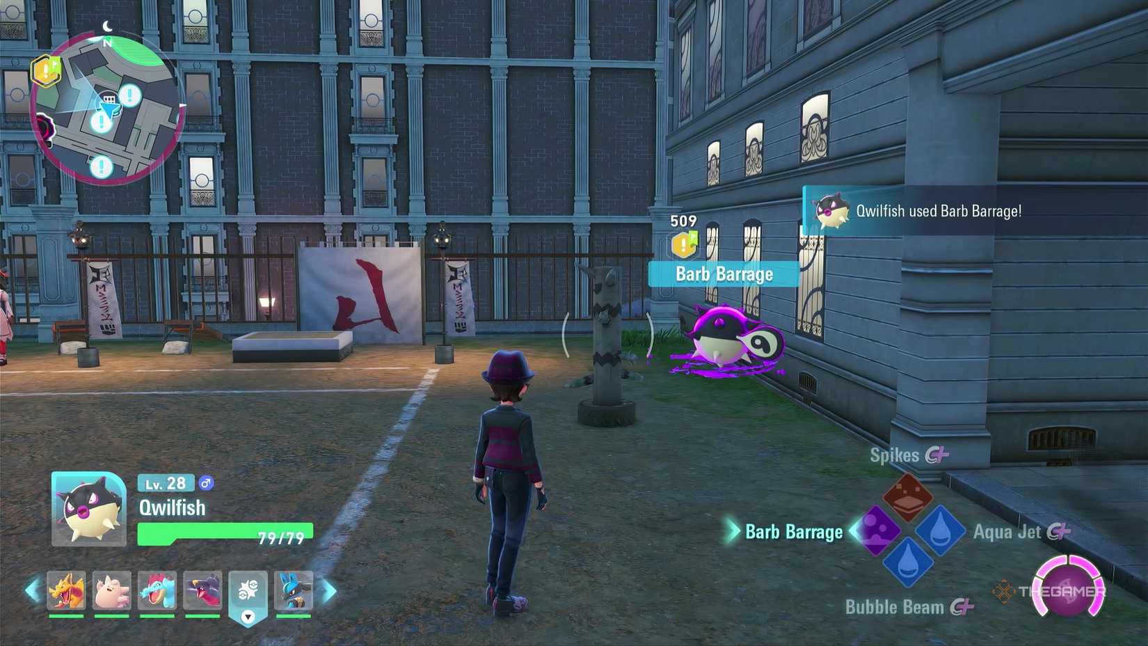 Have Hisuian Qwilfish in Pokemon Legends: ZA Mega Dimension DLC to use Barb Barrage on the training dummy to evolve it into Overquil.