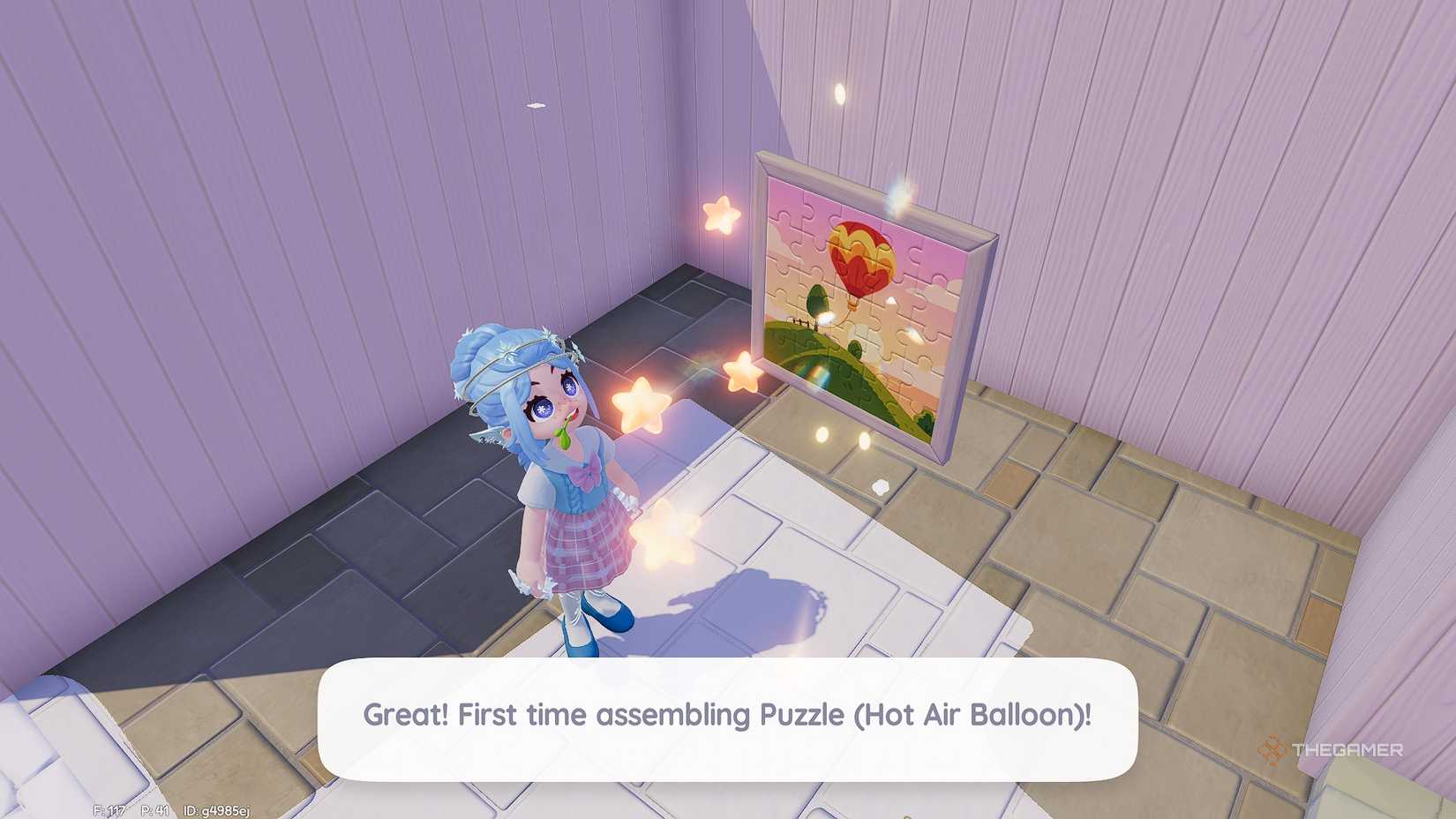 Hearttopia Completing a puzzle.