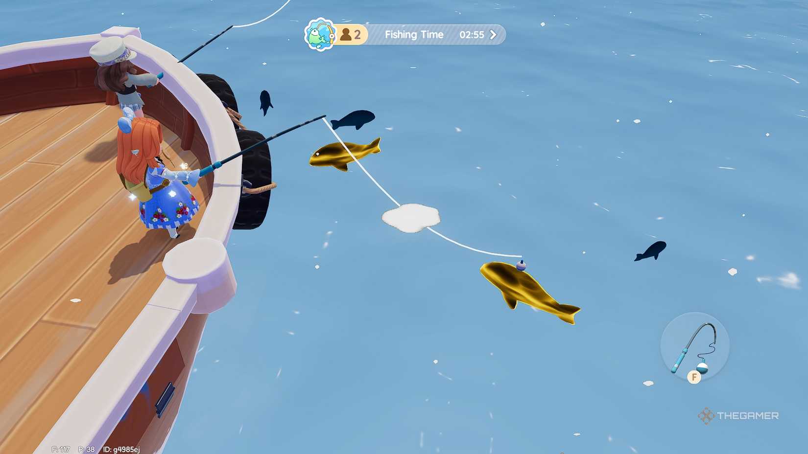 Heartopia Deep sea fishing on a boat.