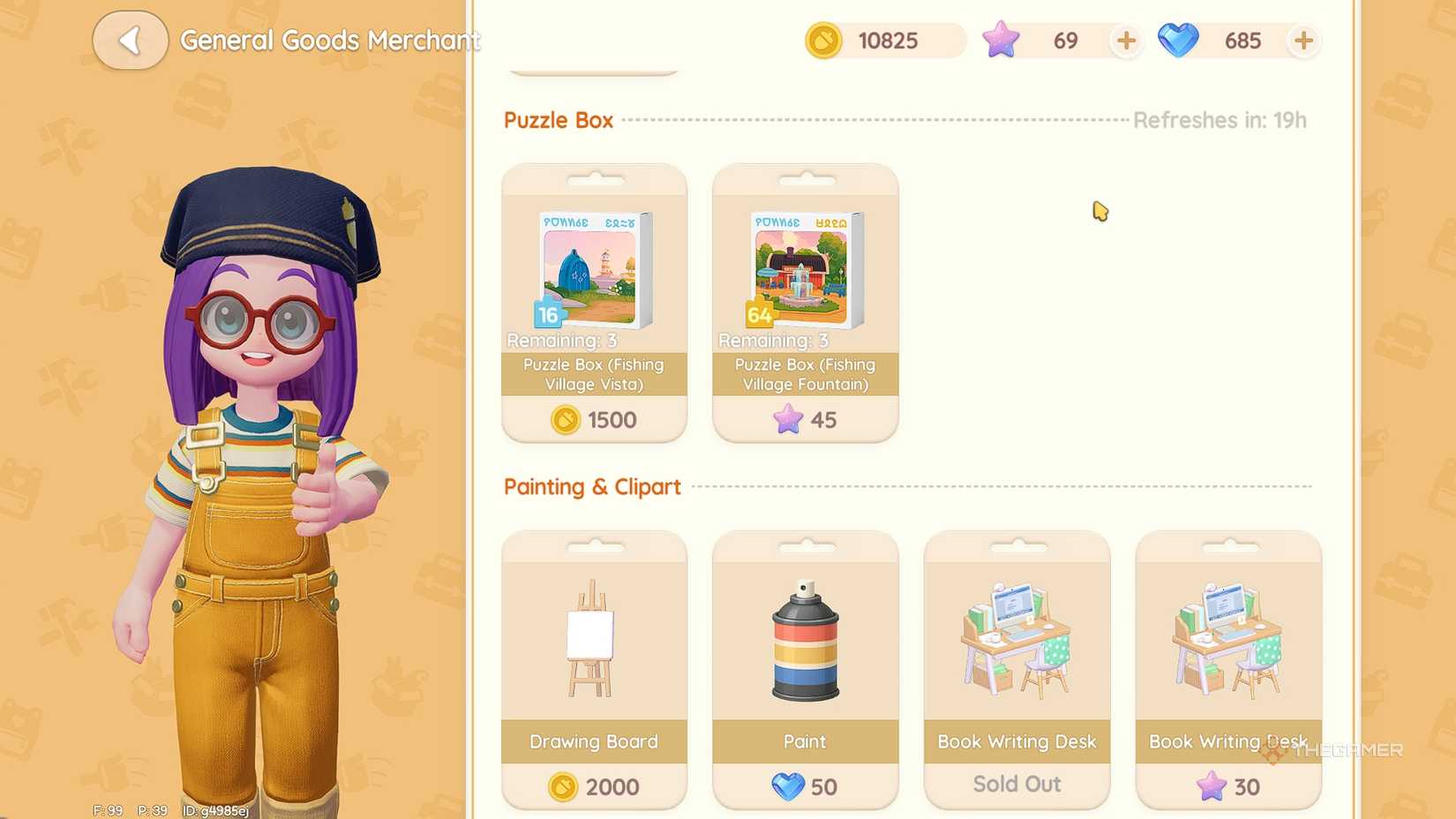 Heartopia Ka Chin's general store puzzle stock.