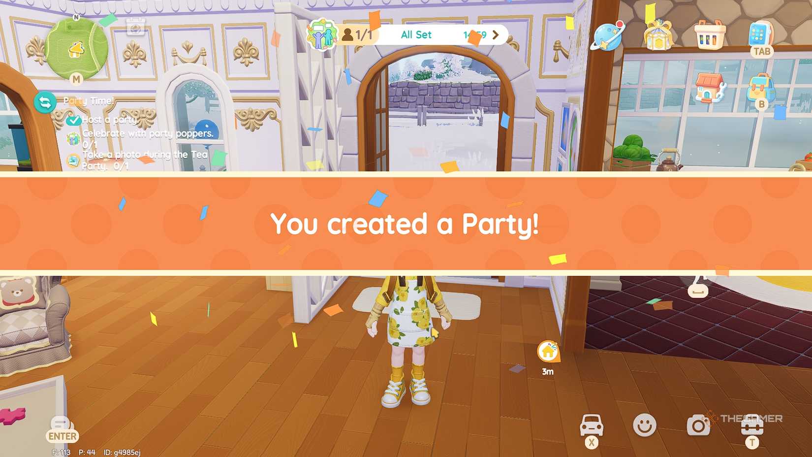 Heartopia Hosting a tea party at home.