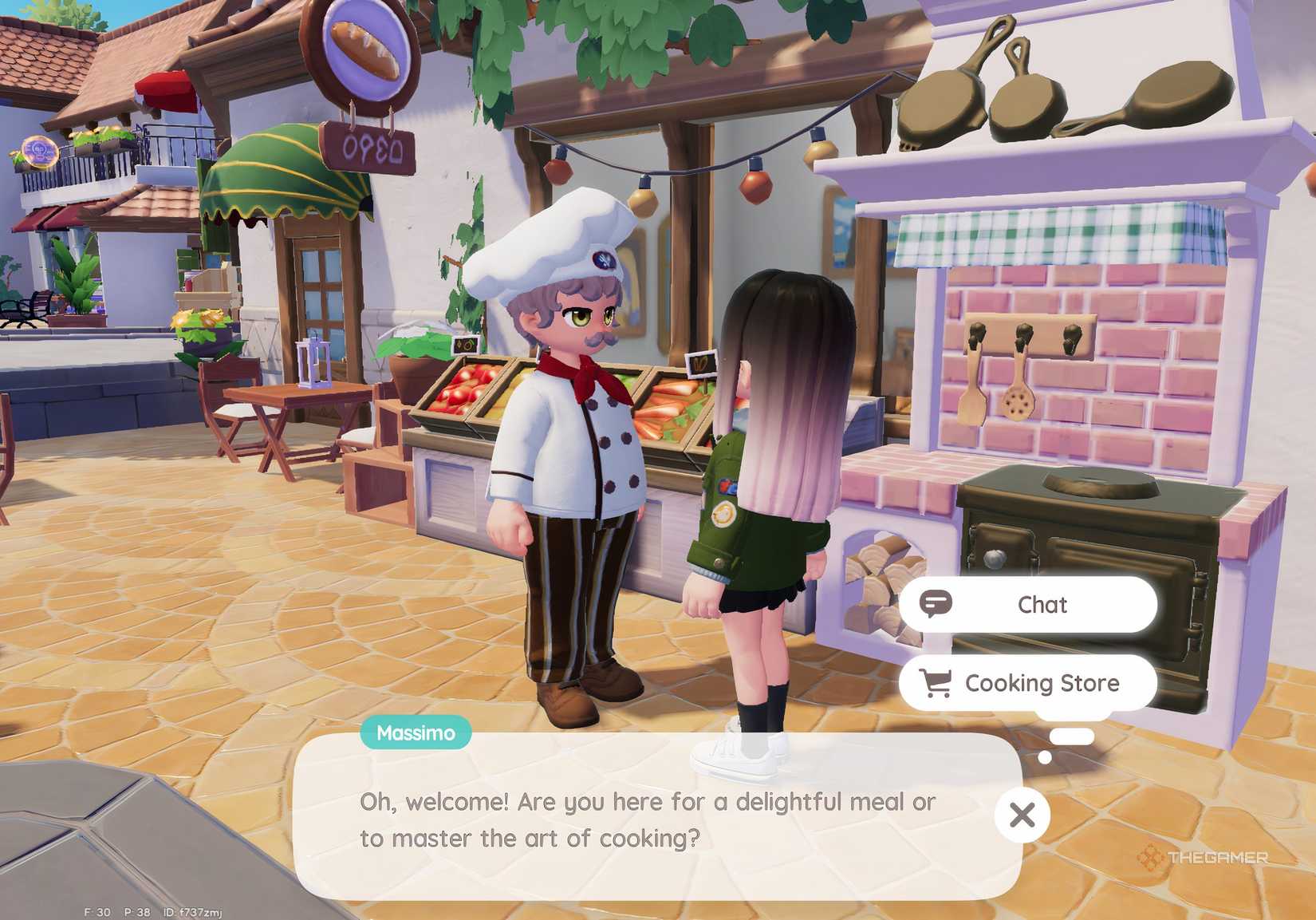 Player talking to Massimo in Heartopia.