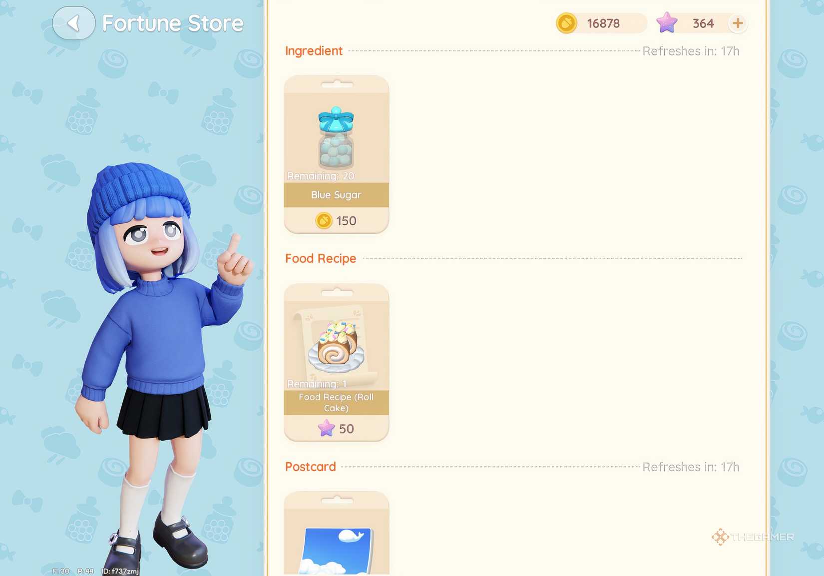 Player purchasing a roll cake recipe from Doris in Heartopia.