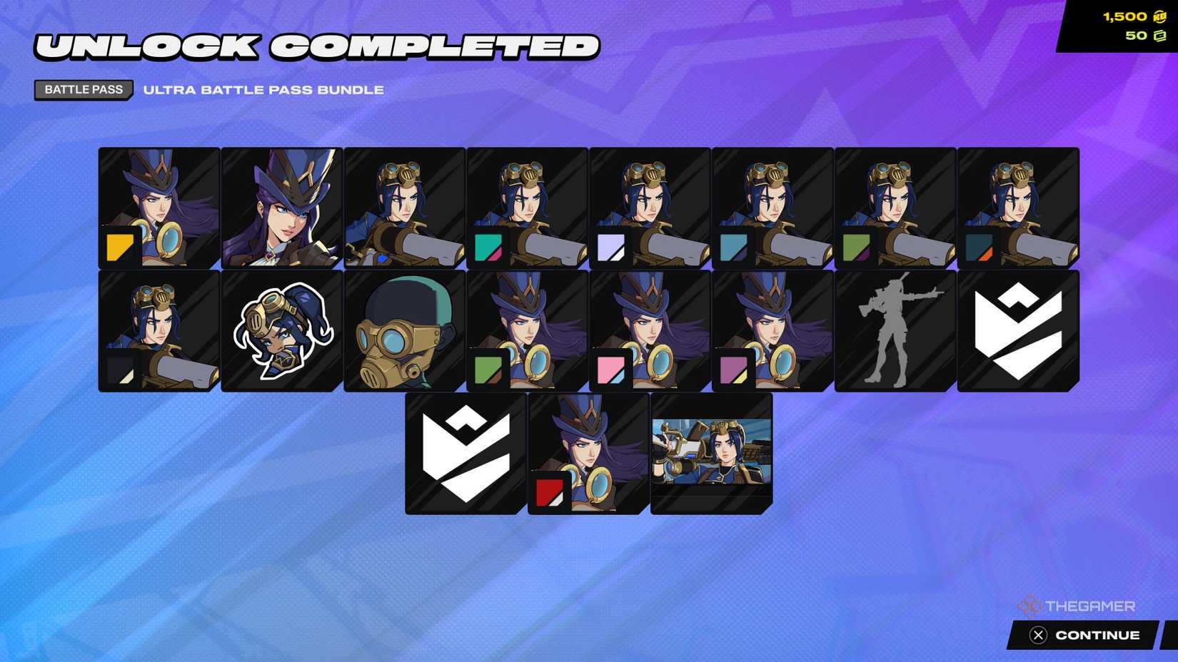 All Caitlyn 2XKO's are unlocked from the Season 1 Battle Pass.