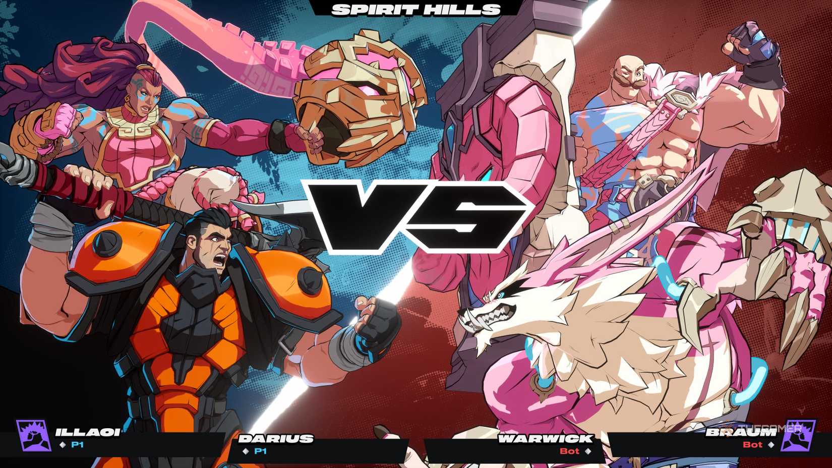 Character vs Character screen in 2XKO.