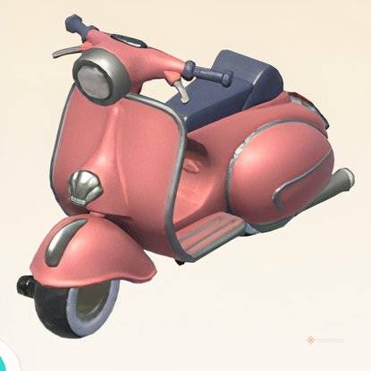 Pink motorcycle vehicle in Heartopia.