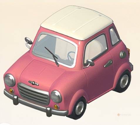 The Pink Sedan vehicle in Heartopia.