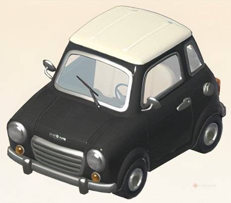 Black Sedan vehicle in Heartopia.