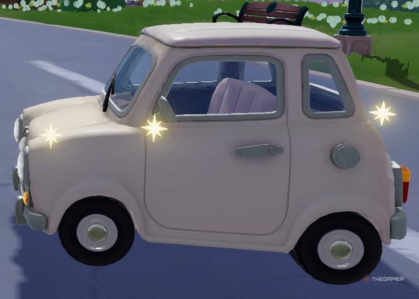 The White Sedan vehicle in Heartopia.